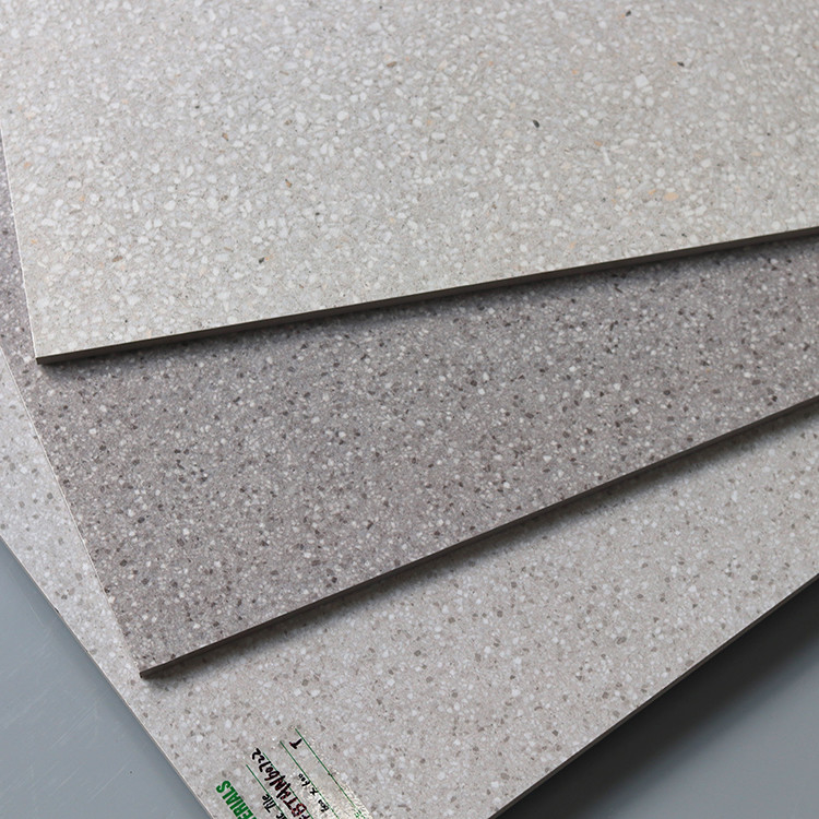 60x60cm สีขาวสีเทาหม้อขนาดเล็ก ต่อต้าน พื้นลื่นไถลชนบทกระเบื้อง Porcelain Terrazzo