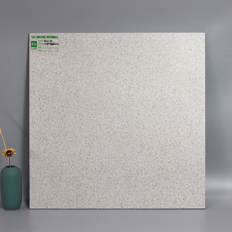 60x60cm สีขาวสีเทาหม้อขนาดเล็ก ต่อต้าน พื้นลื่นไถลชนบทกระเบื้อง Porcelain Terrazzo