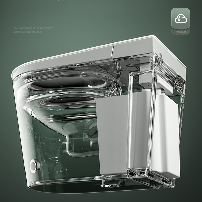 ชั้นเซรามิก One Piece โถสุขภัณฑ์อัจฉริยะอัจฉริยะ Electric Automatic Flush WC Bidet