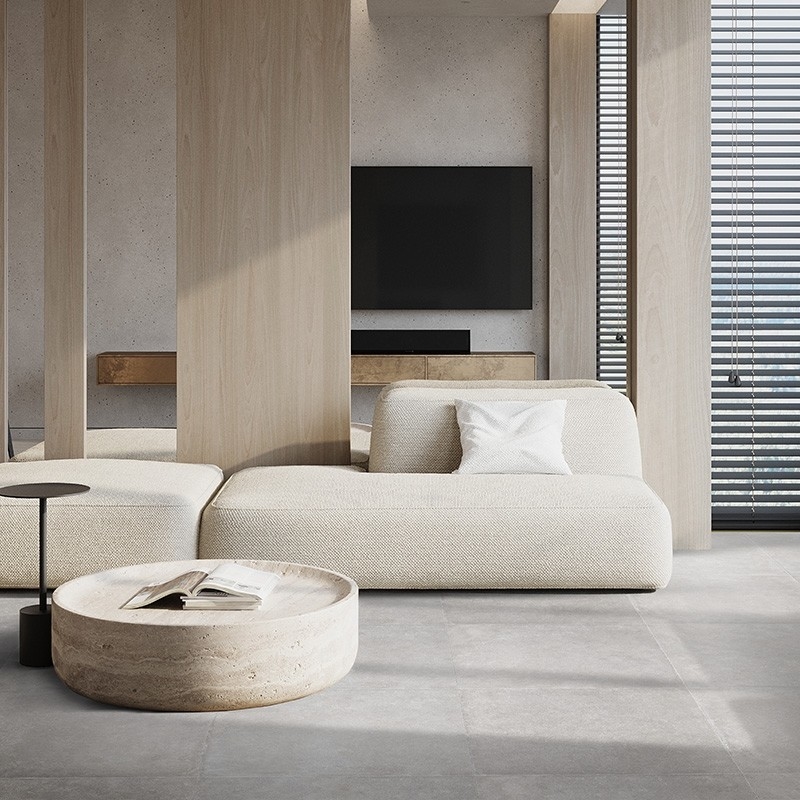 กระเบื้องพอร์ซเลนเคลือบกันลื่น 600x600 มม. กระเบื้องปูพื้นซีเมนต์สำหรับห้องครัว / ห้องน้ำ