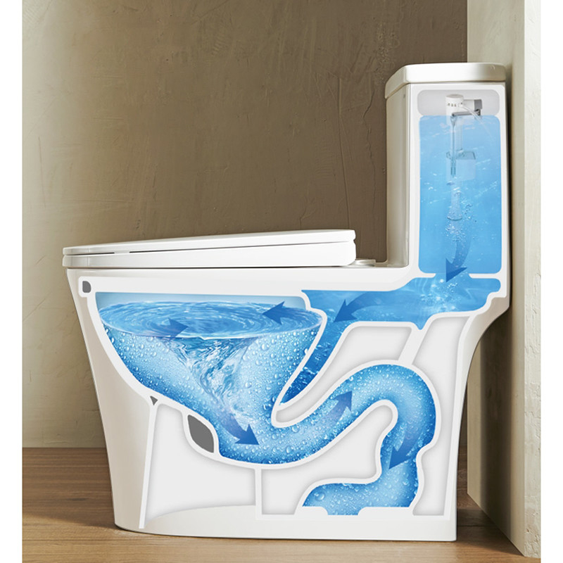 One Piece Bathroom Ceramic Toilet 4.2 / 6L Dual Siphon Flushing Floor Mounted