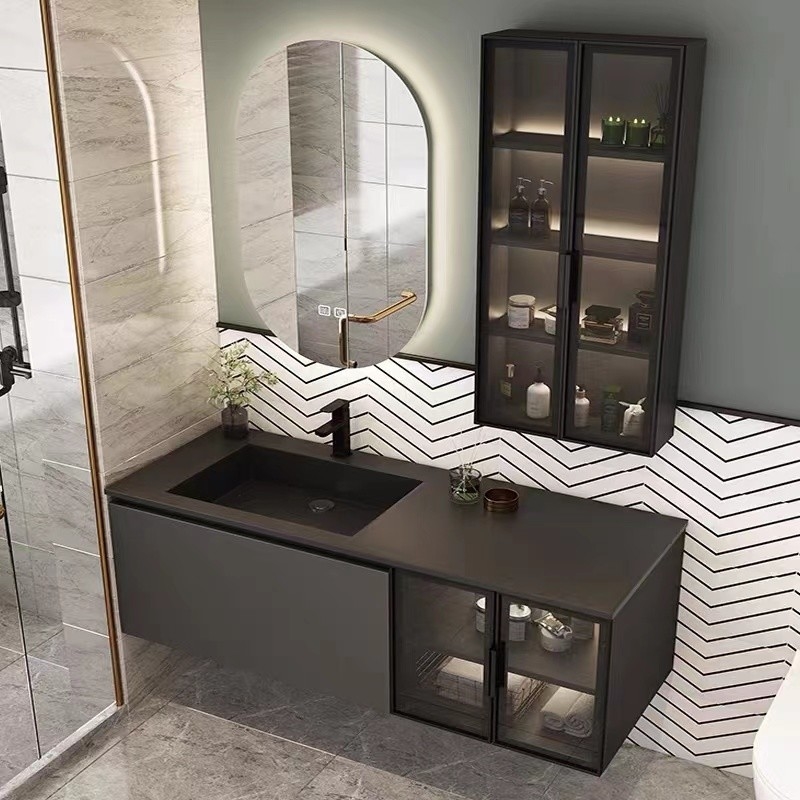 Top Carrara Bathroom Vanity Units Curved White สีหินอ่อนแท้
