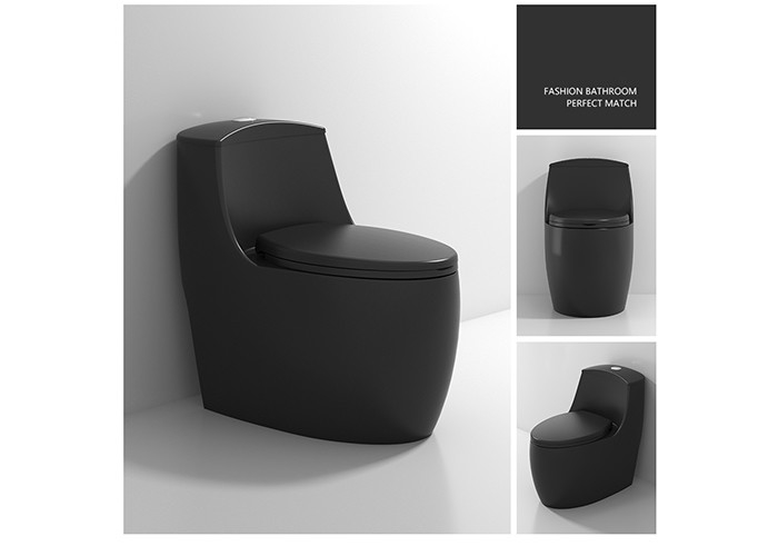 โถสุขภัณฑ์เซรามิกเคลือบสีขาว One Piece Wc Dual Flush S Trap