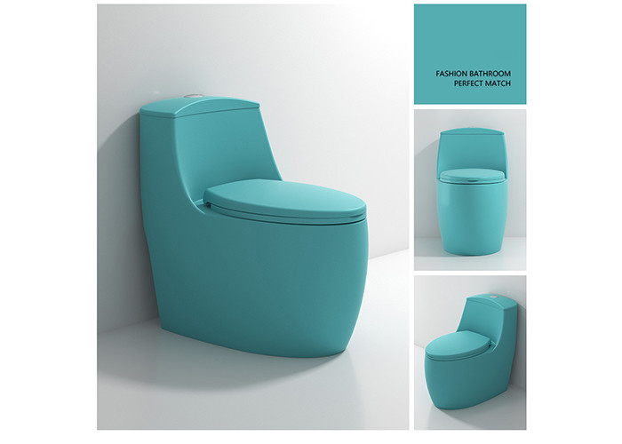 โถสุขภัณฑ์เซรามิกเคลือบสีขาว One Piece Wc Dual Flush S Trap