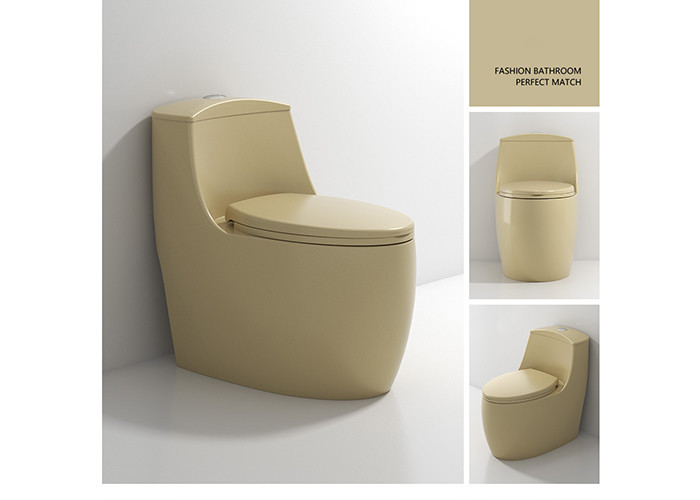 โถสุขภัณฑ์เซรามิกเคลือบสีขาว One Piece Wc Dual Flush S Trap