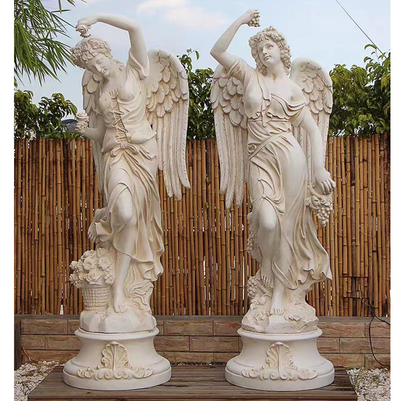 ตกแต่งสวนกลางแจ้ง Lady Marble Stone Sculpture Life Size