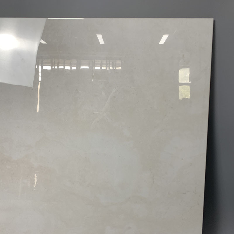 600x600mm ตัวเต็มสีขาวพื้นหินอ่อนเคลือบเงากระเบื้องผนังกันลื่น