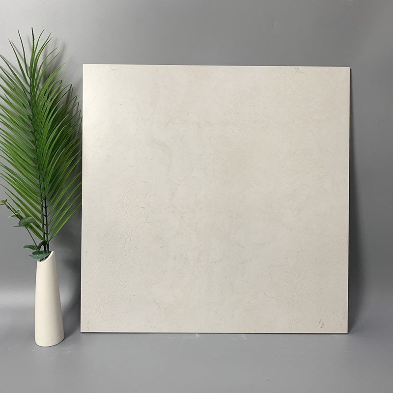 600x600mm ตัวเต็มสีขาวพื้นหินอ่อนเคลือบเงากระเบื้องผนังกันลื่น