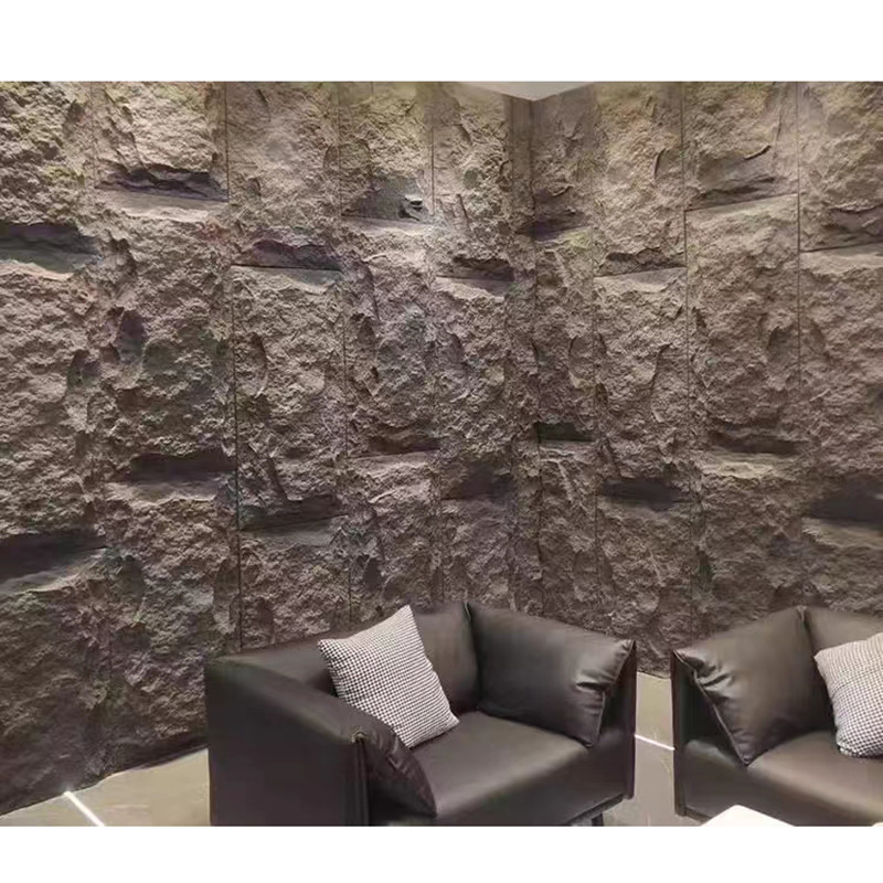 PU Faux Culture ยูรีเทนเทียมในร่มกลางแจ้ง 3D Wall Cladding Stone Panels