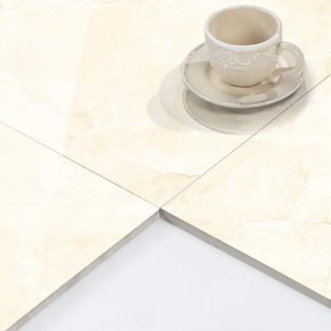 กระเบื้องเคลือบสีเหลืองอ่อน Porcelain Wall Floor Marble Tiles Anti Slip 600 * 600mm