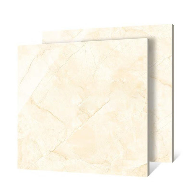 กระเบื้องเคลือบสีเหลืองอ่อน Porcelain Wall Floor Marble Tiles Anti Slip 600 * 600mm