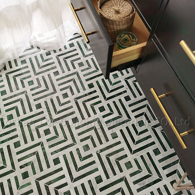 หิน โมไซค์ มาร์บอร์ ไม่เลื่อน Tile ดิน สําหรับห้องอาหาร ห้องน้ําครัว