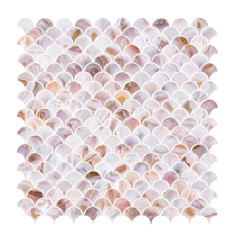รูปแบบแฟน ชลธรรมชาติ แบบสีขาว โมไซค์ ไทล์แม่ของเพชร Backsplash Wall Tile