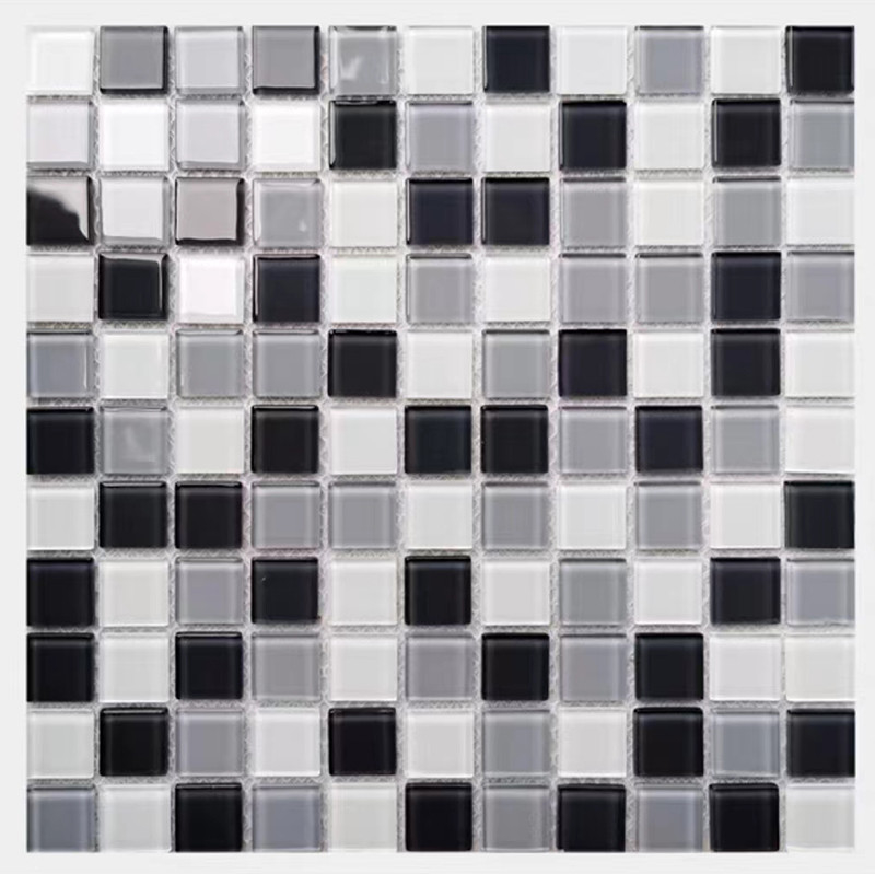 300x300mm กระจกกระจกคริสตัล โมไซค์พื้นผนัง Tile สําหรับห้องน้ํา สระว่ายน้ํา ห้องครัว Backsplash