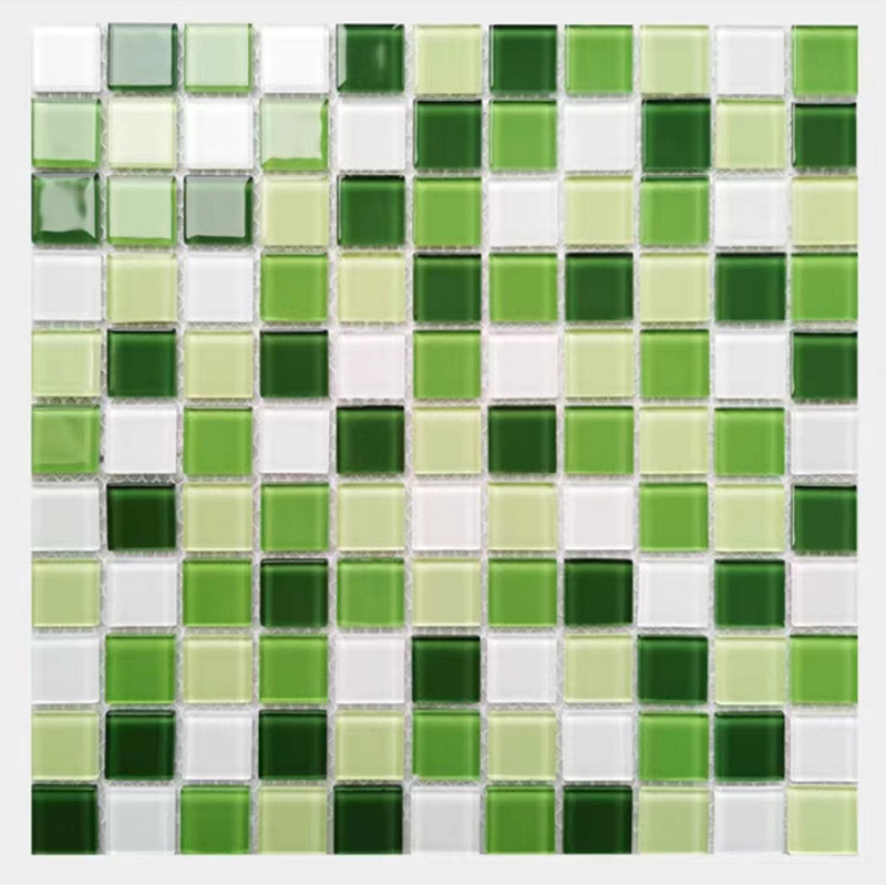 300x300mm กระจกกระจกคริสตัล โมไซค์พื้นผนัง Tile สําหรับห้องน้ํา สระว่ายน้ํา ห้องครัว Backsplash
