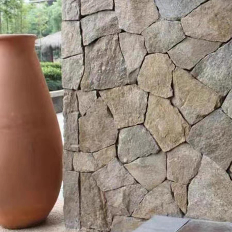 หินอ่อนธรรมชาติ 3D หินสุ่มกระดานชนวนสนิมตาข่ายกระเบื้องปูพื้นสวนกลางแจ้งพื้นปูกระเบื้องบุผนัง