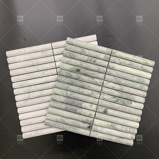 รูปแบบมาร์มเบอร์ 3 มิติ อาร์ค สายยาว โมไซค์ ดินผนัง Tile สําหรับทีวี Backdrop ห้องครัว Backsplash