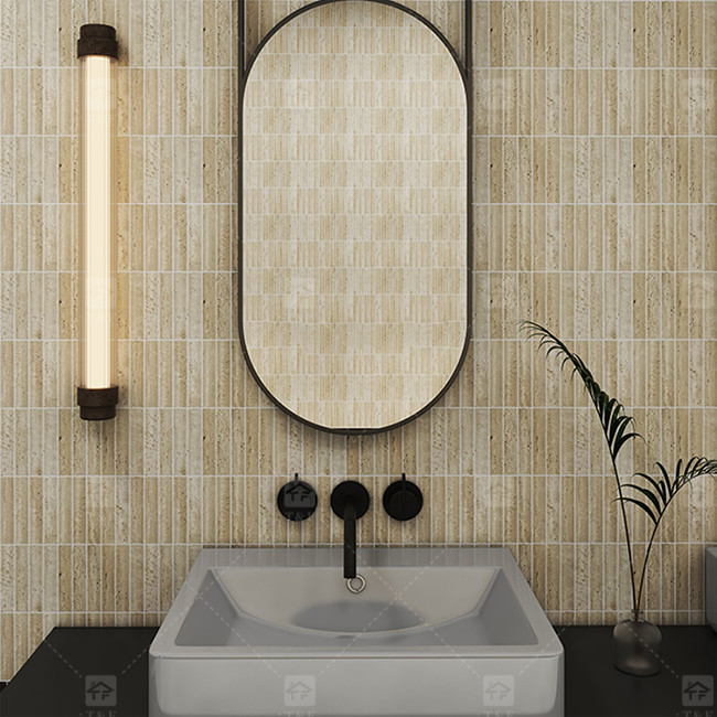 รูปแบบมาร์มเบอร์ 3 มิติ อาร์ค สายยาว โมไซค์ ดินผนัง Tile สําหรับทีวี Backdrop ห้องครัว Backsplash
