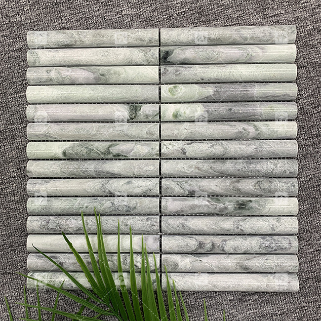 รูปแบบมาร์มเบอร์ 3 มิติ อาร์ค สายยาว โมไซค์ ดินผนัง Tile สําหรับทีวี Backdrop ห้องครัว Backsplash