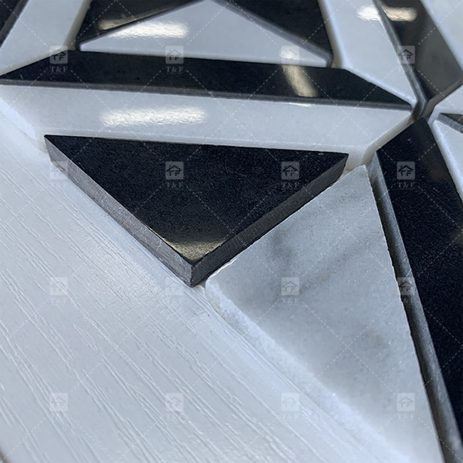 ดําและขาว มาร์บอร์หิน โมไซค์ Tile สําหรับผนังครัว Backsplash ทนทานการใช้งาน