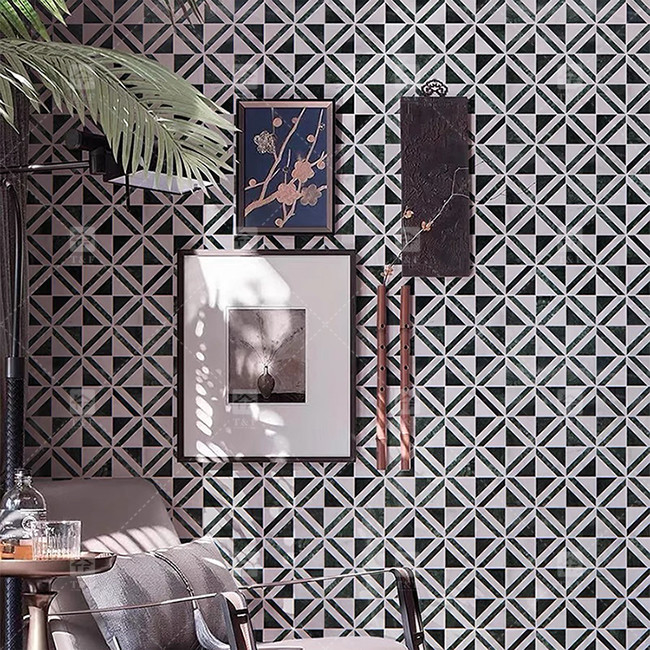 ดําและขาว มาร์บอร์หิน โมไซค์ Tile สําหรับผนังครัว Backsplash ทนทานการใช้งาน