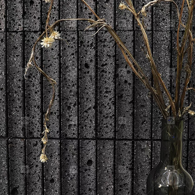 สีดําโค้งหินปูนหินโมไซค์ตกแต่งตู้น้ํา Backsplash Tile