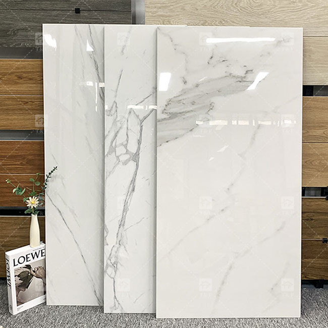 600x1200มม สีขาว Carrara สวยกระจกกระจกกระจกสําหรับพื้น