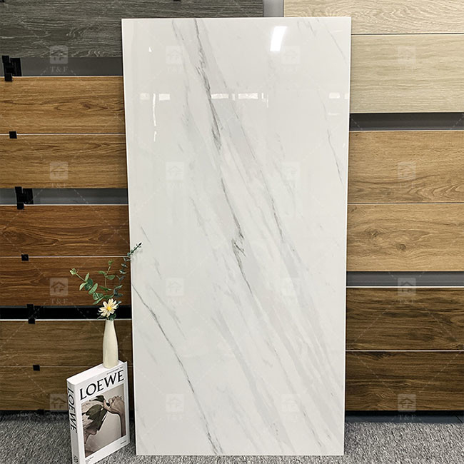 600x1200มม สีขาว Carrara สวยกระจกกระจกกระจกสําหรับพื้น