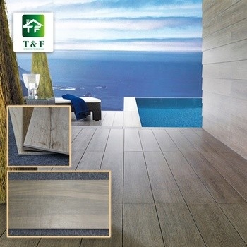 กระเบื้องเซรามิคลายไม้เคลือบลื่น 200x1000 มม. สีน้ำตาล / สีแทน